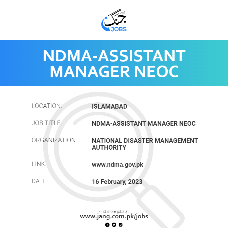 NDMA-Assistant Manager NEOC