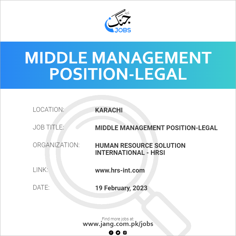 Middle Management Position-Legal