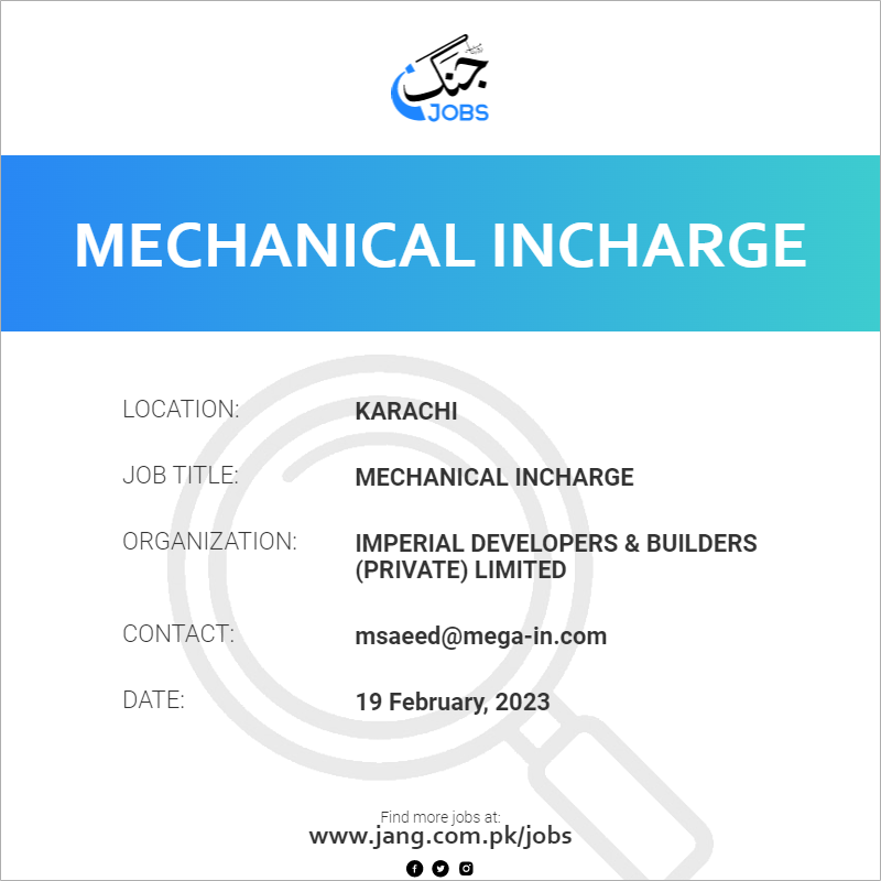 Mechanical Incharge