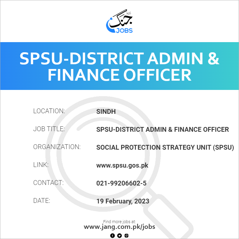 SPSU-District Admin & Finance Officer