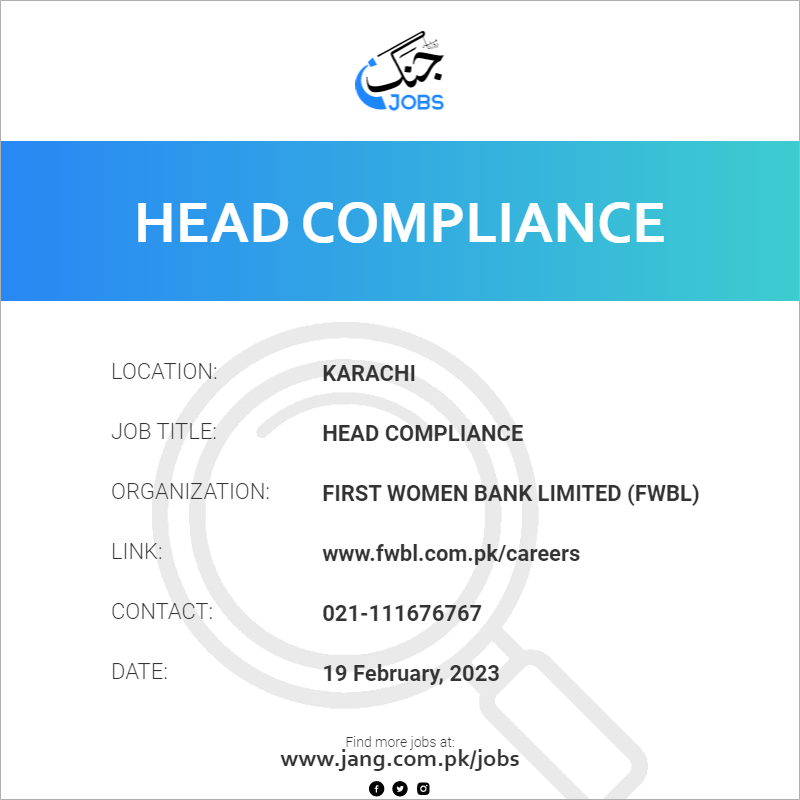 head-compliance-job-first-women-bank-limited-fwbl-jobs-in-karachi