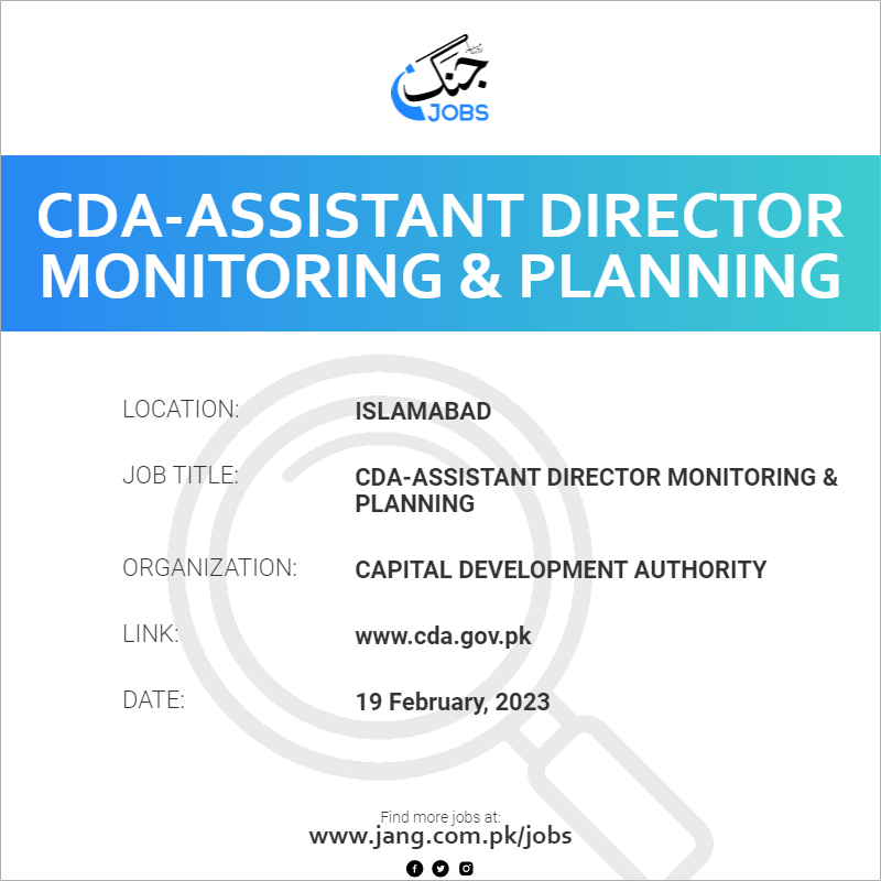 CDA-Assistant Director Monitoring & Planning