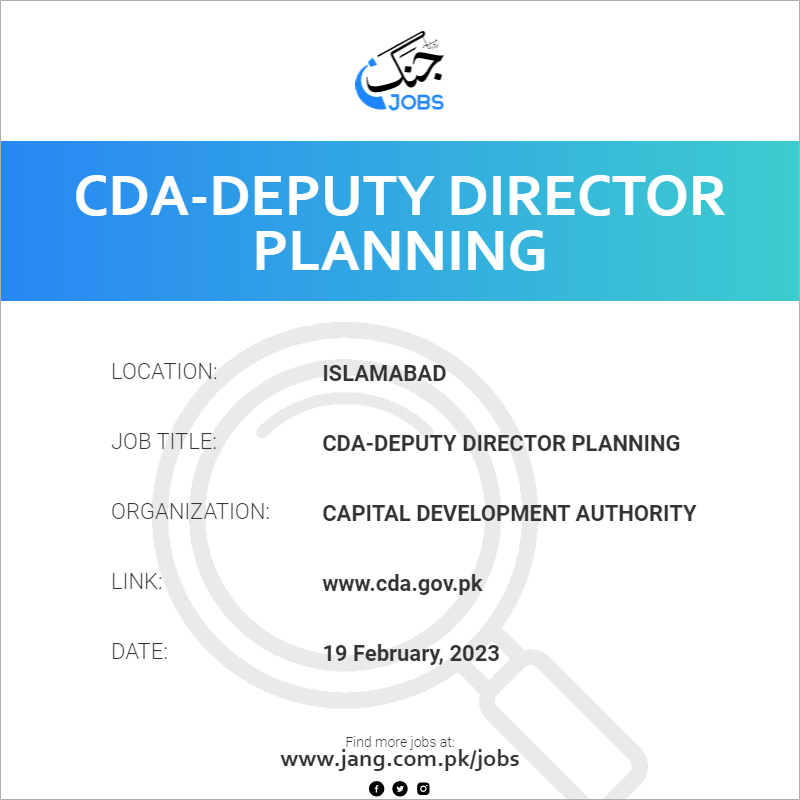 CDA-Deputy Director Planning