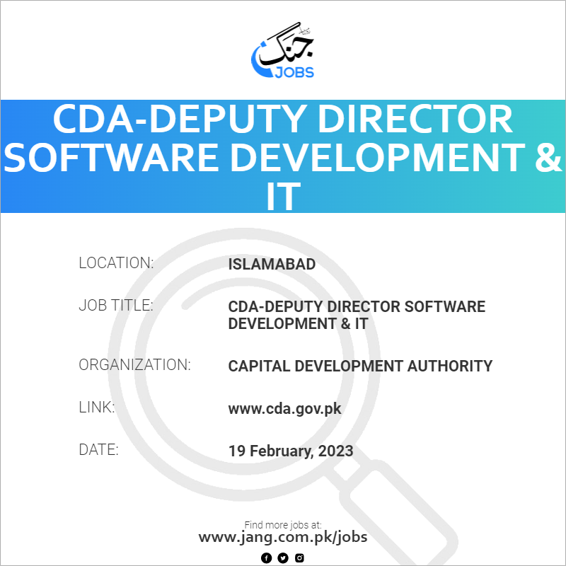CDA-Deputy Director Software Development & IT