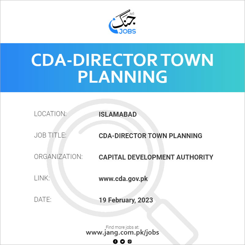 CDA-Director Town Planning