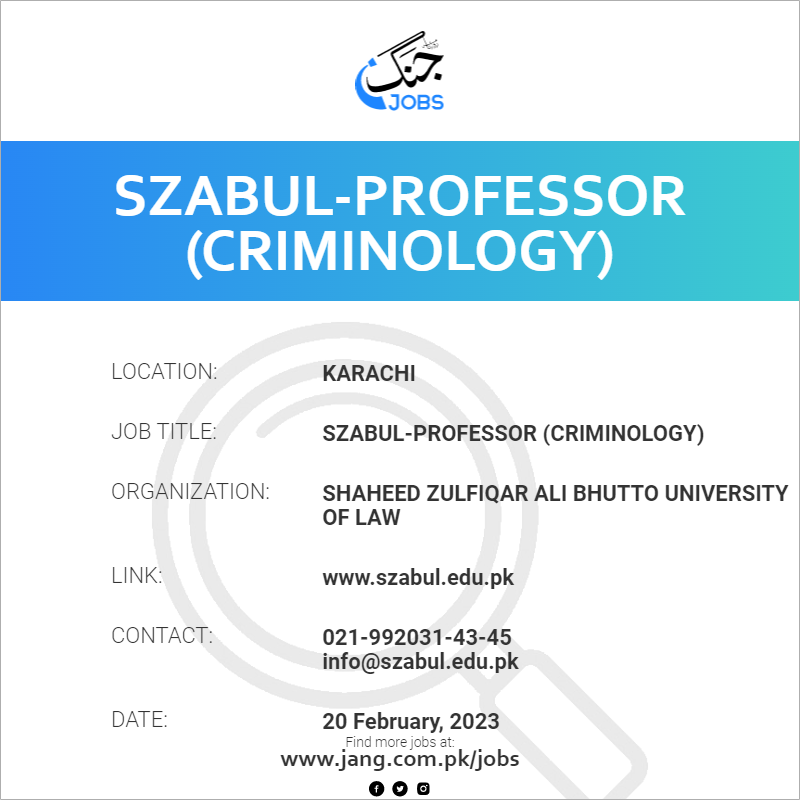 SZABUL-Professor (Criminology)