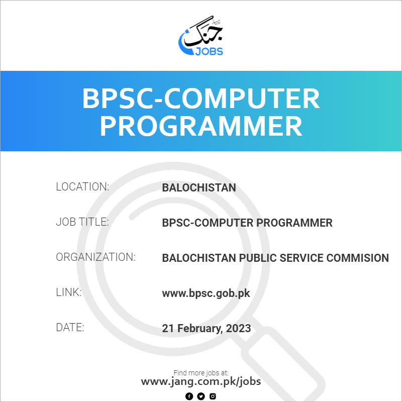 BPSC-Computer Programmer