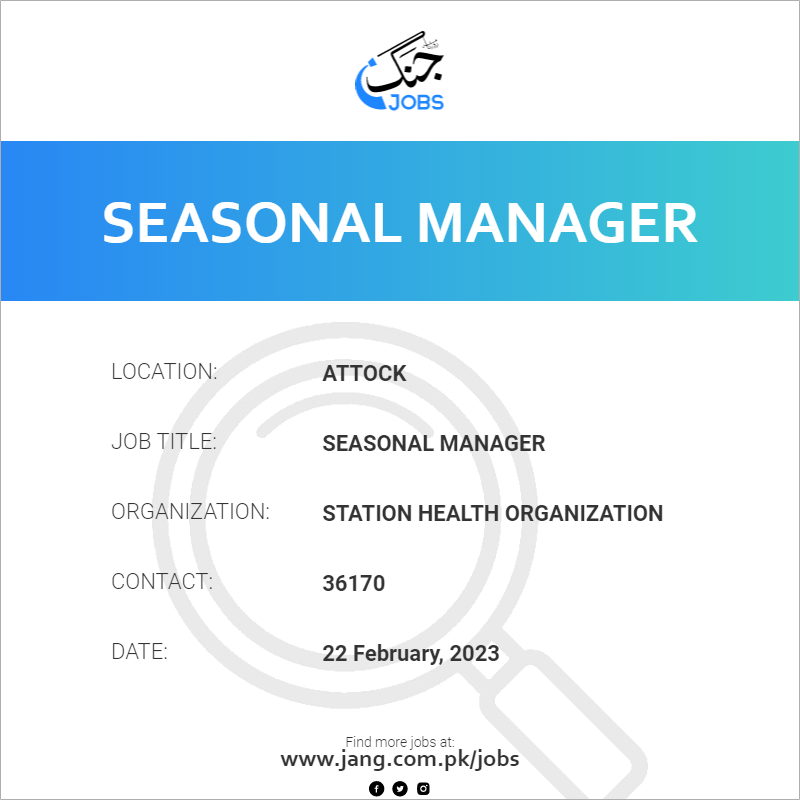 Seasonal Manager