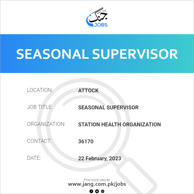 Seasonal Supervisor