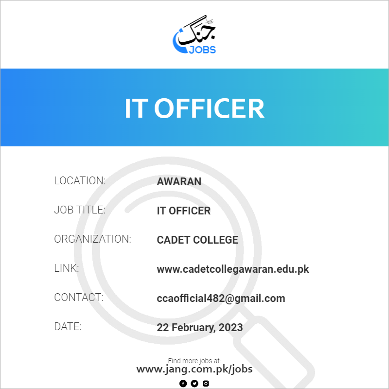 it-officer-job-cadet-college-jobs-in-awaran-60558