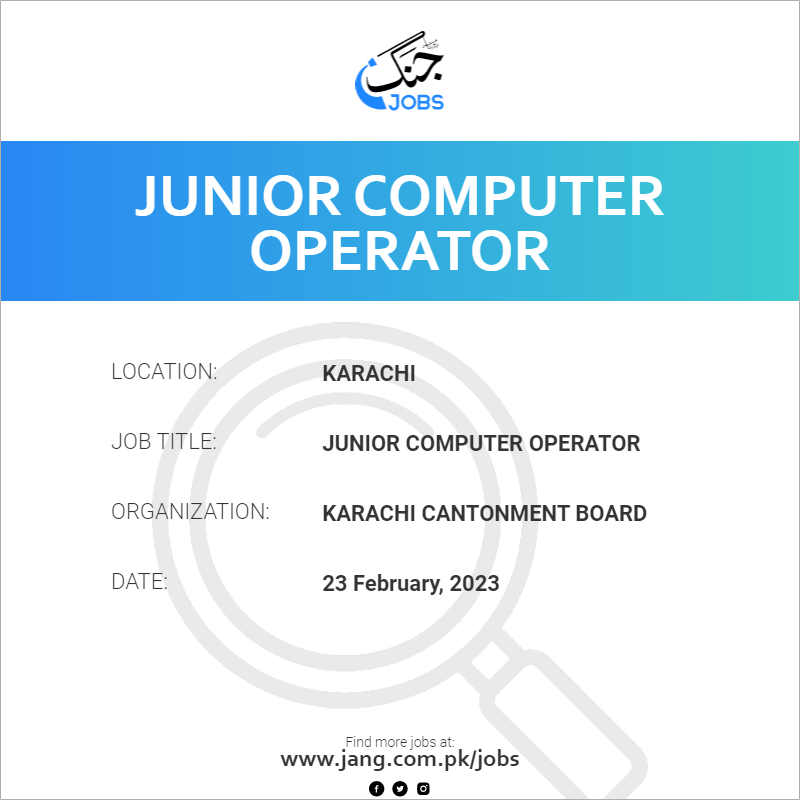 Junior Computer Operator