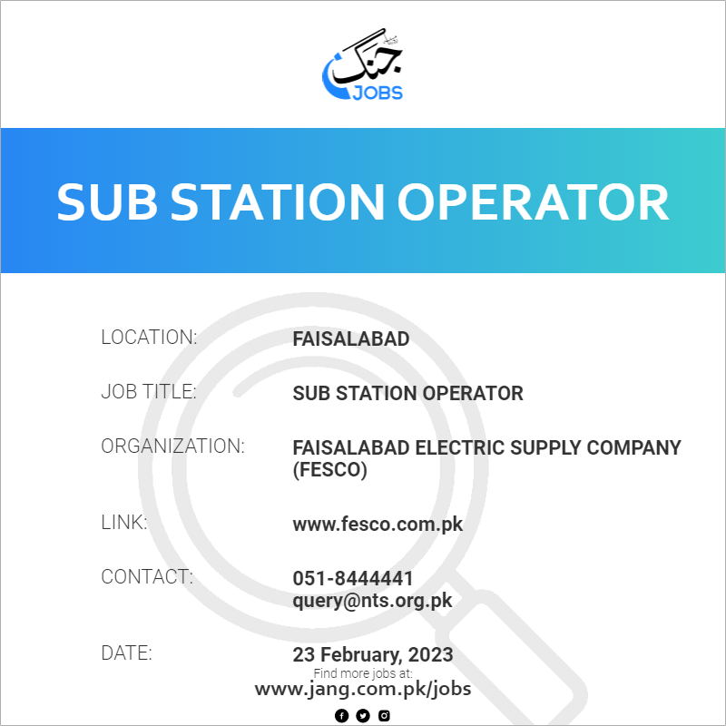 Sub Station Operator