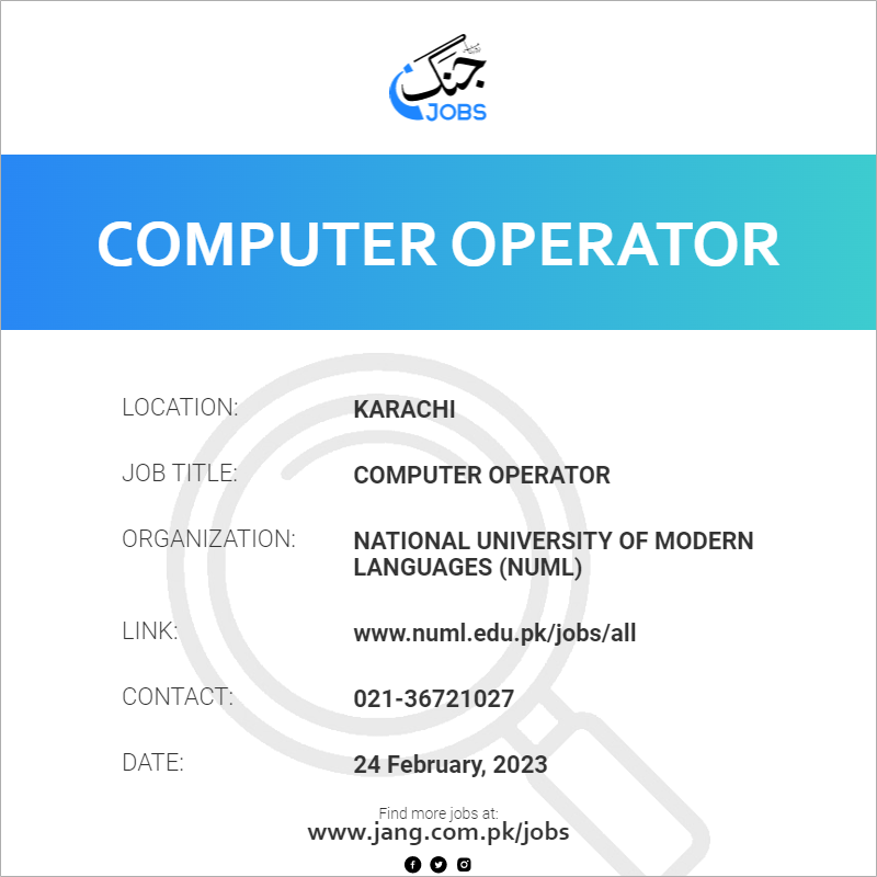 Computer Operator