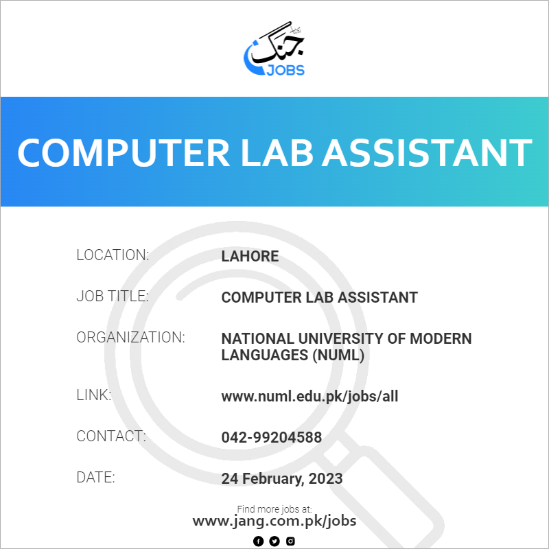 Computer Lab Assistant