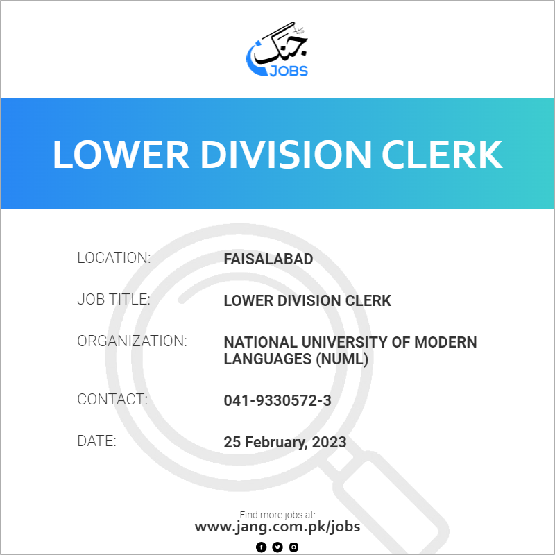 Lower Division Clerk