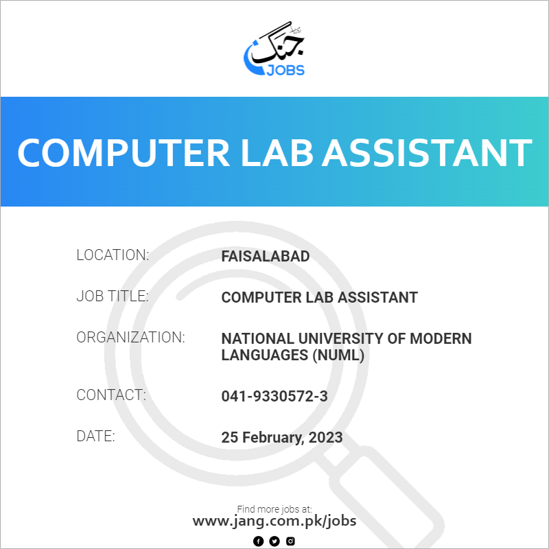 Computer Lab Assistant