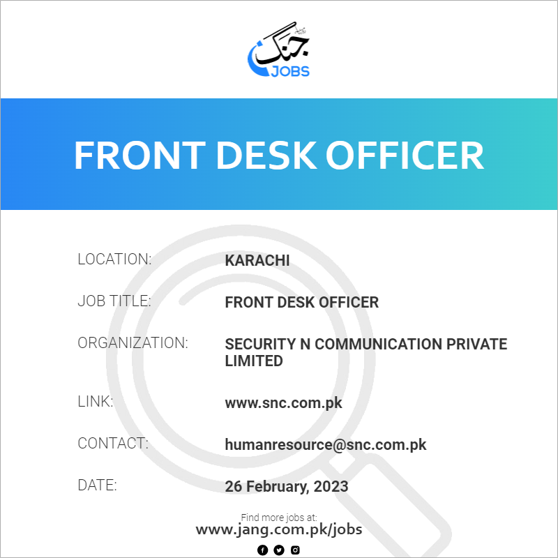 Front Desk Officer