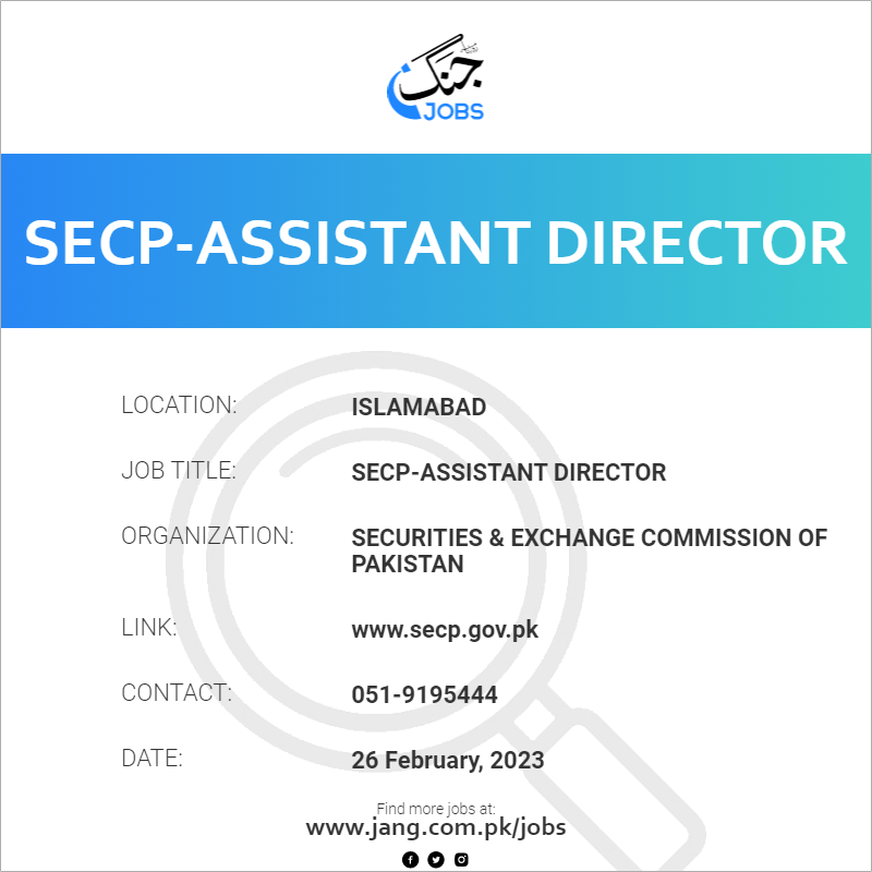 SECP-Assistant Director