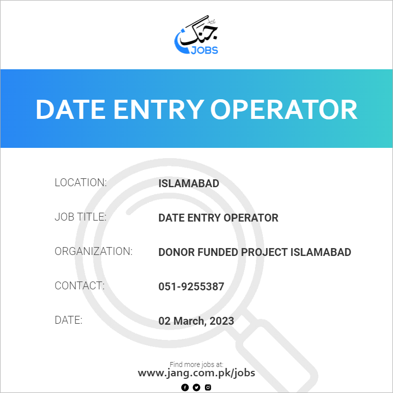 Date Entry Operator