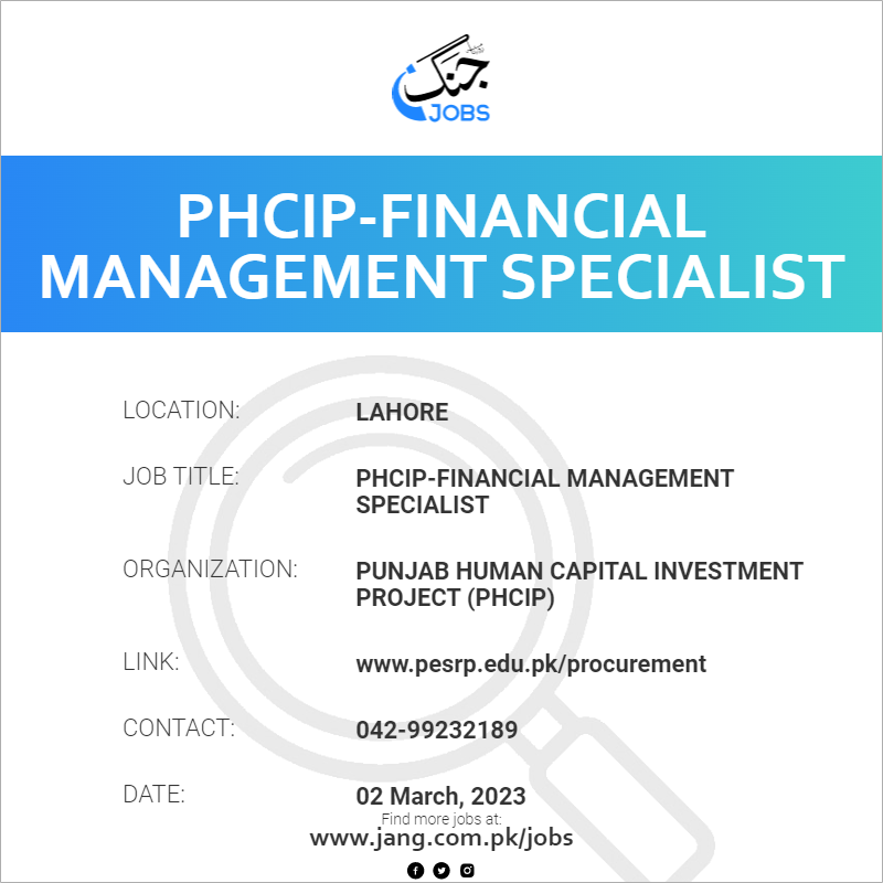 PHCIP-Financial Management Specialist