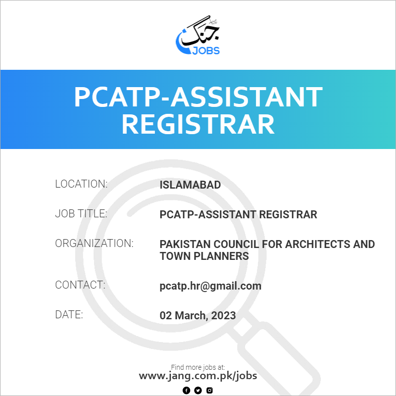 PCATP-Assistant Registrar