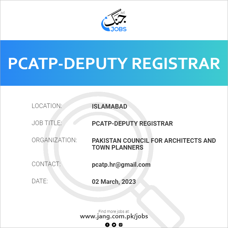 PCATP-Deputy Registrar