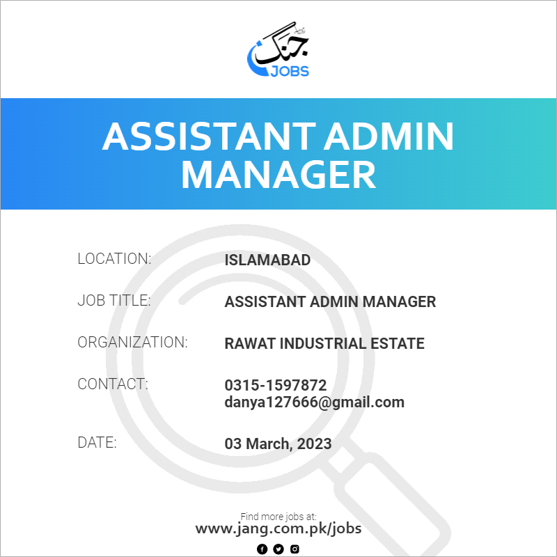 Assistant Admin Manager