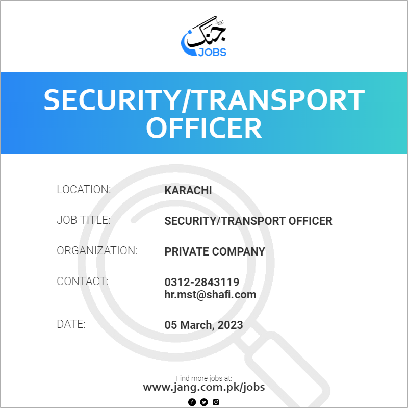 Security/Transport Officer
