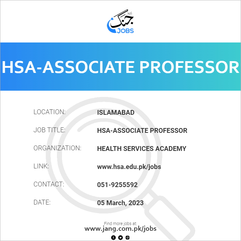 HSA-Associate Professor