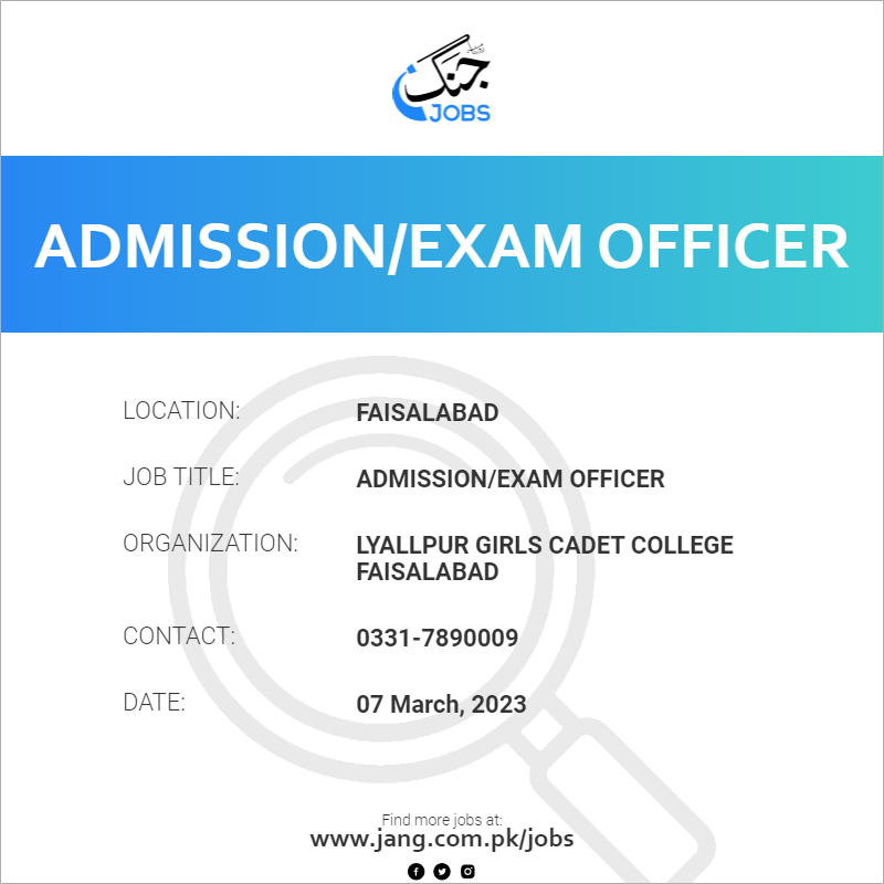 Admission/Exam Officer