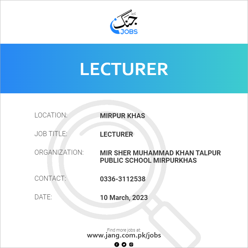 Lecturer