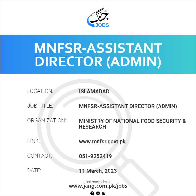MNFSR-Assistant Director (Admin)