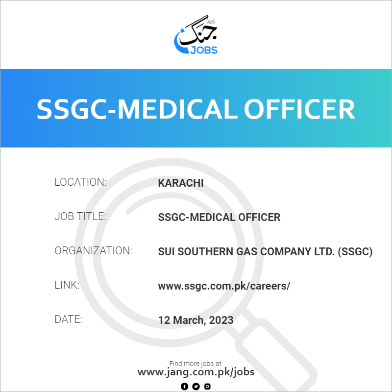 SSGC-Medical Officer