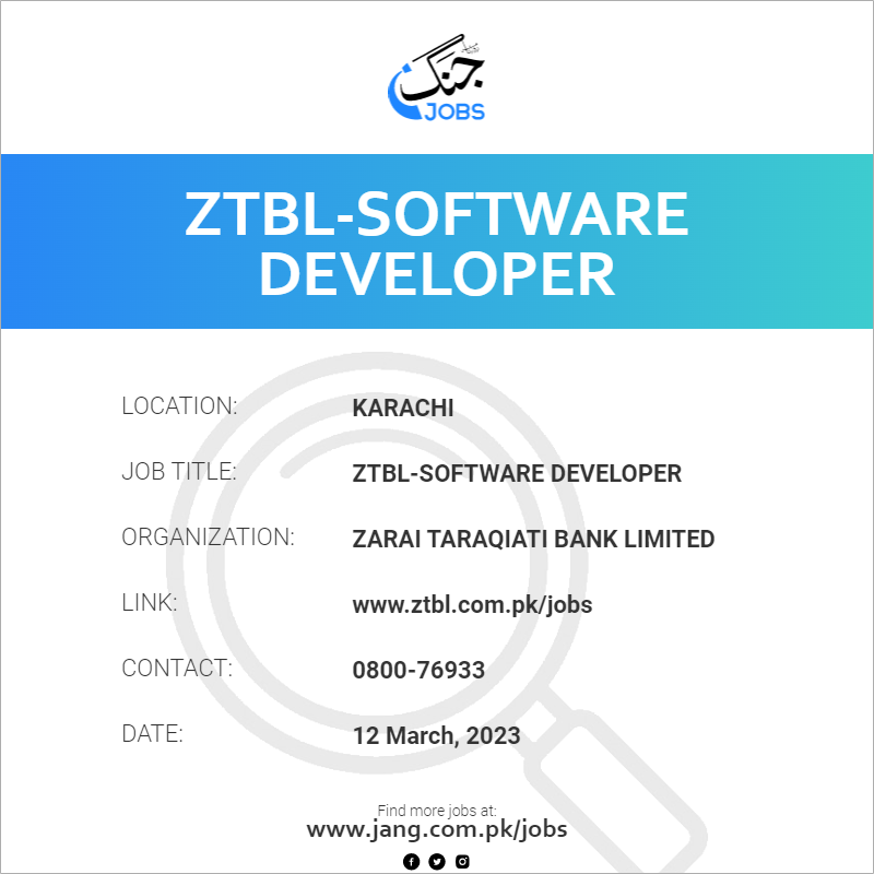 ZTBL-Software Developer