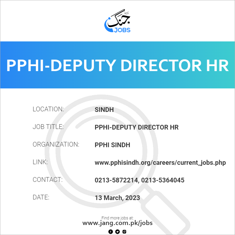 PPHI-Deputy Director HR