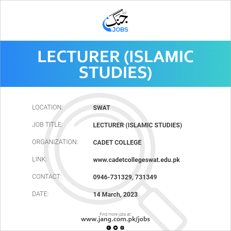 Lecturer (Islamic Studies)