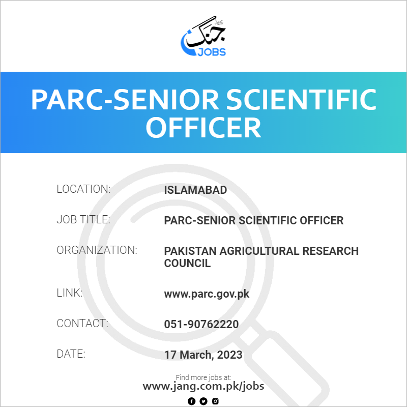 PARC-Senior Scientific Officer