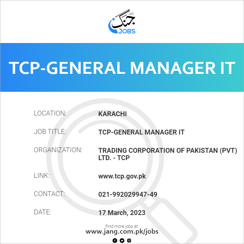 TCP-General Manager IT