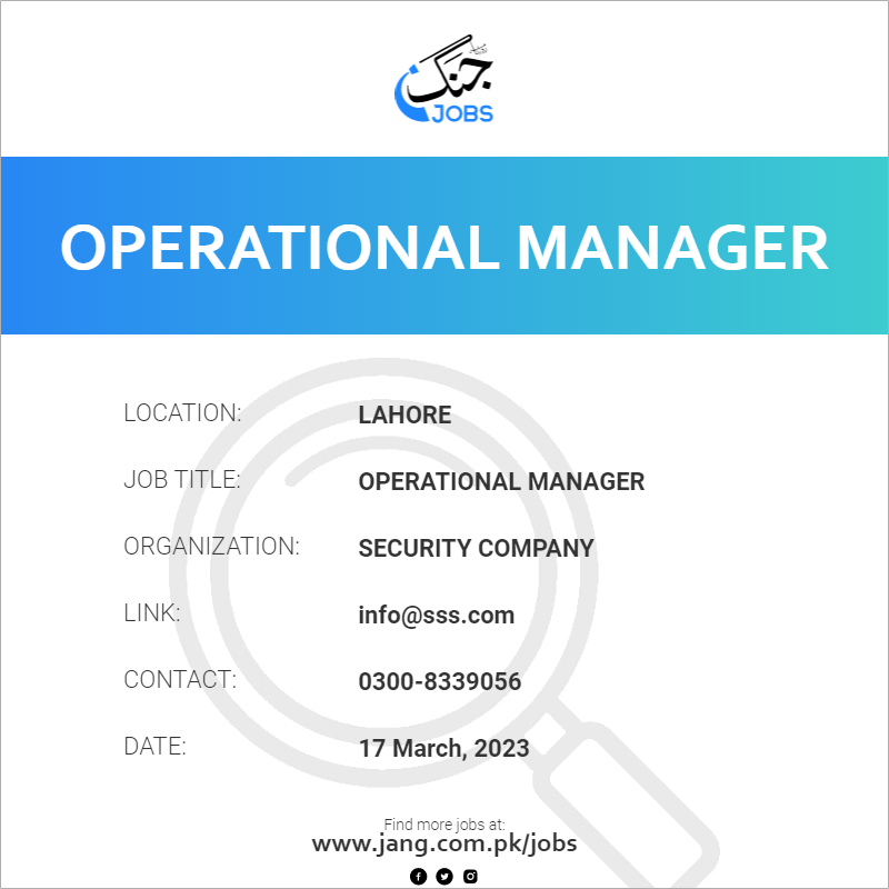Operational Manager