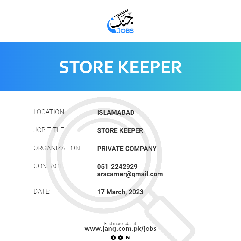 Store  Keeper