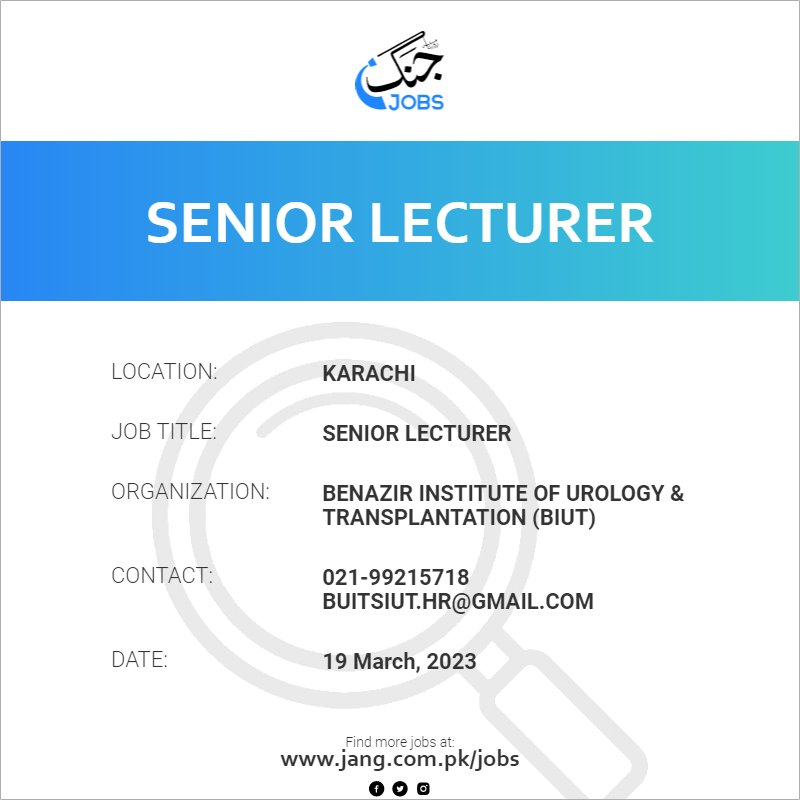 Senior Lecturer