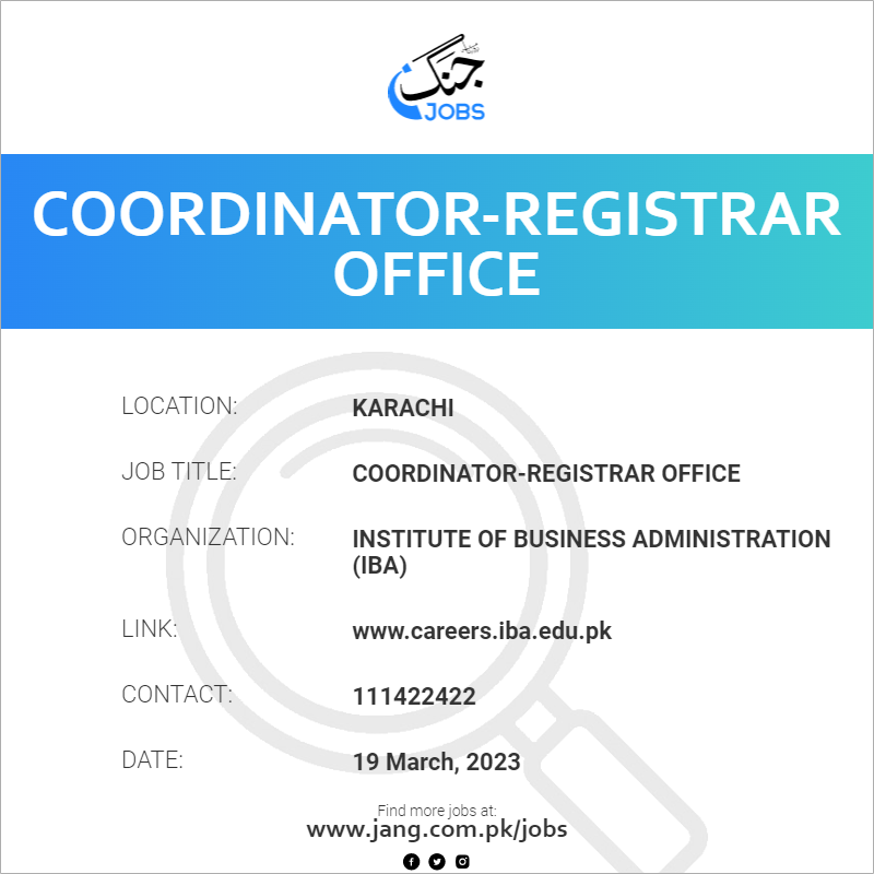 coordinator-registrar-office-job-institute-of-business-administration
