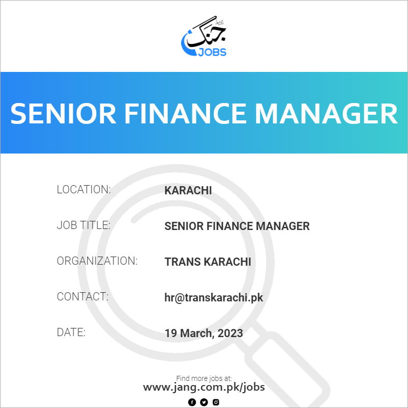 Senior Finance Manager