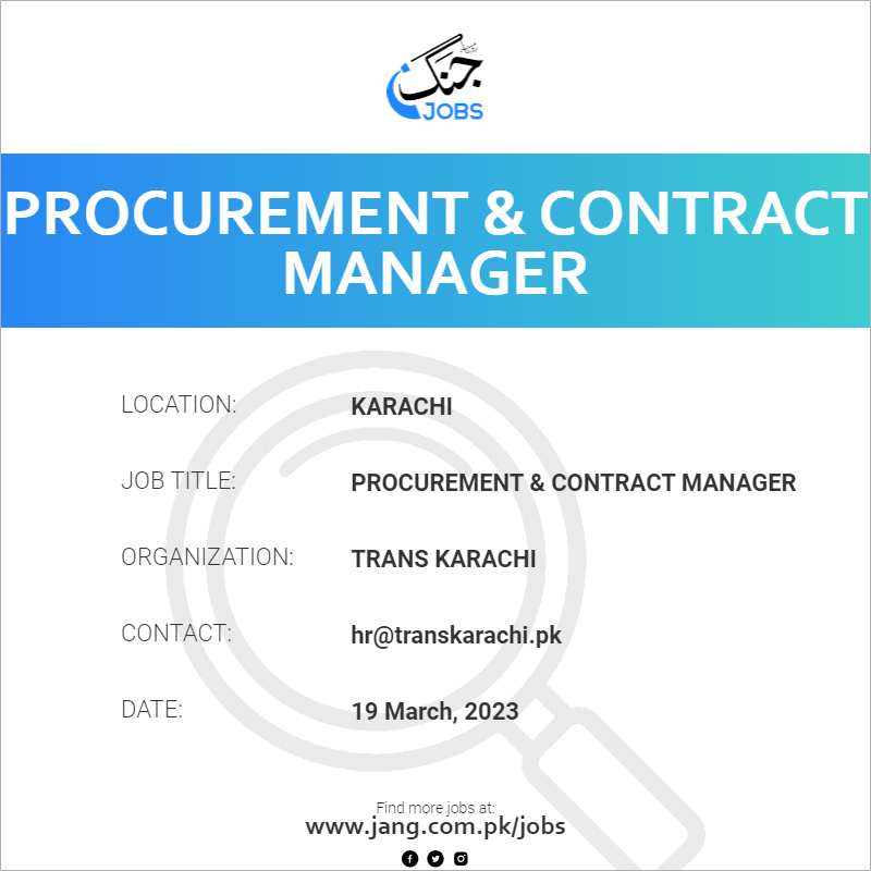 Procurement & Contract Manager