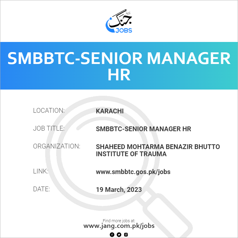 SMBBTC-Senior Manager HR