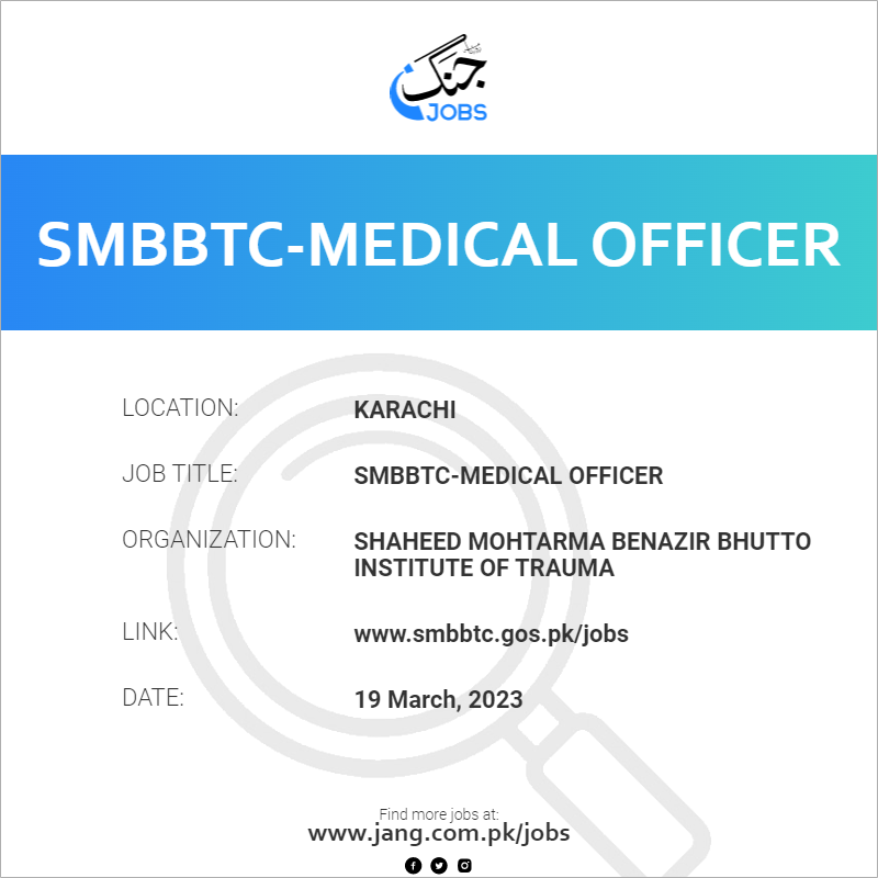 SMBBTC-Medical Officer