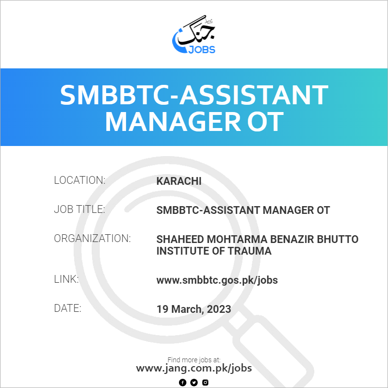 SMBBTC-Assistant Manager OT