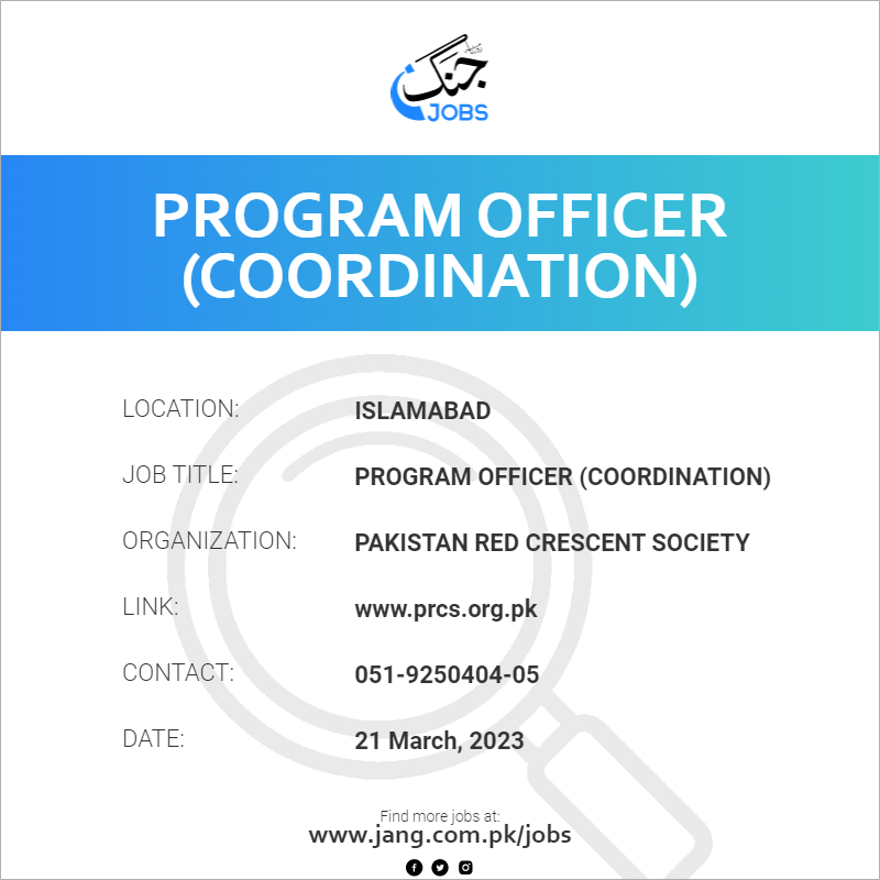 Program Officer (Coordination)