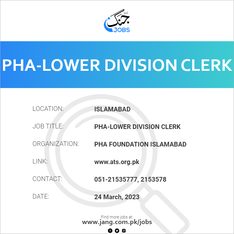 PHA-Lower Division Clerk