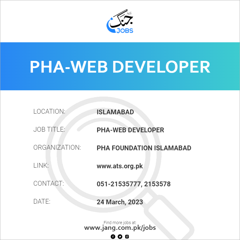 PHA-Web Developer